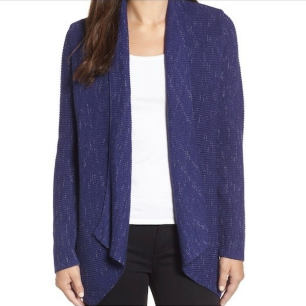 NIC+ZOE Purple Draped Cardigan Sweater